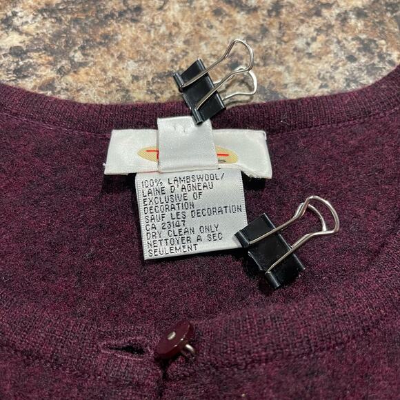 Talbots Vintage Sweater Vest Lambswool Academia Cottage Grandma Floral Large - Picture 3 of 6